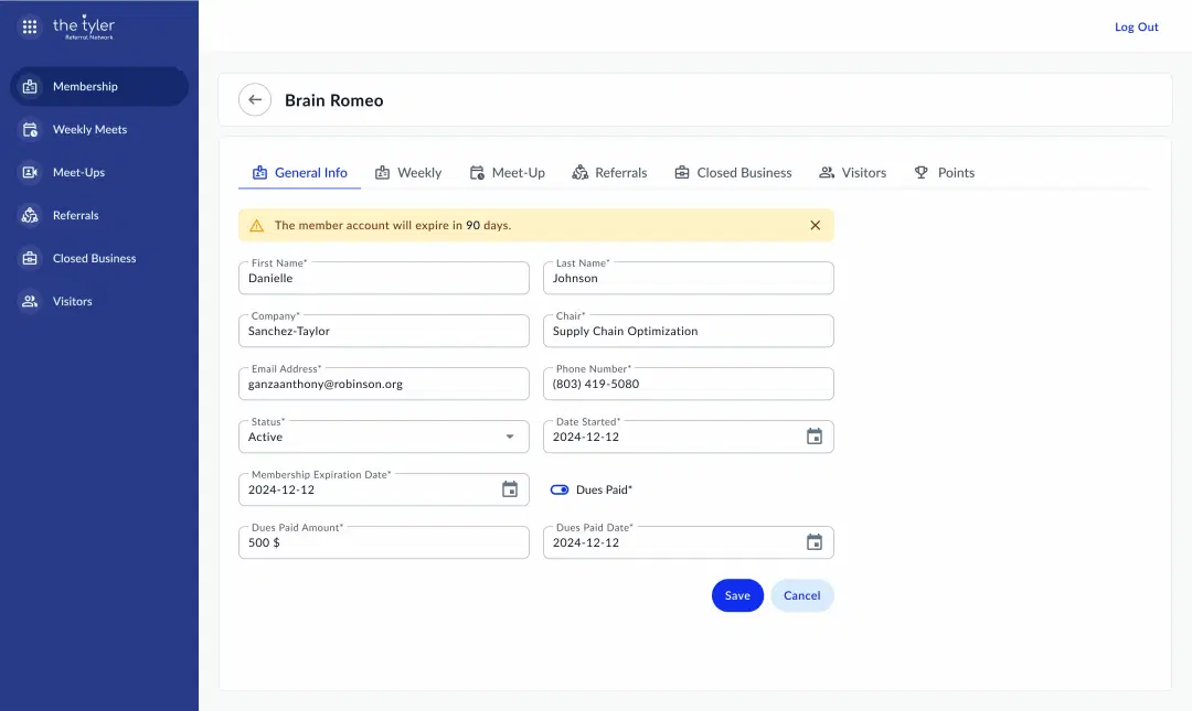 Digitalised operations for a Networking Club